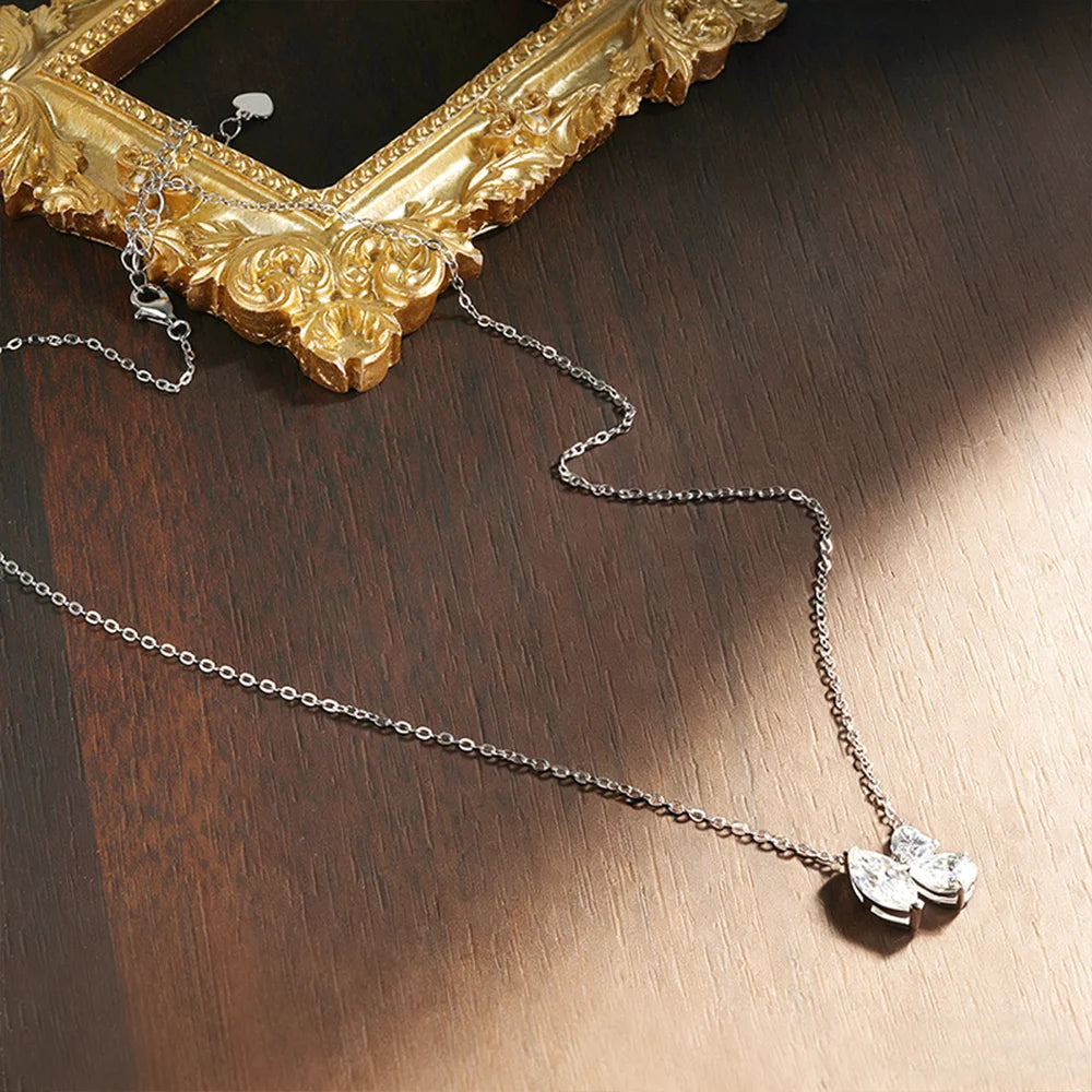 OEVAS 3cttw Marquise Cut Moissanite Necklace for Women S925 Silver Muti Shape-losil