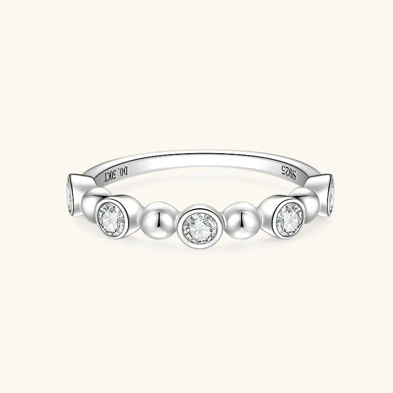 Anziw Fashion Five Stone Moissanite Ring for Women 925 Silver 18k Gold-losil