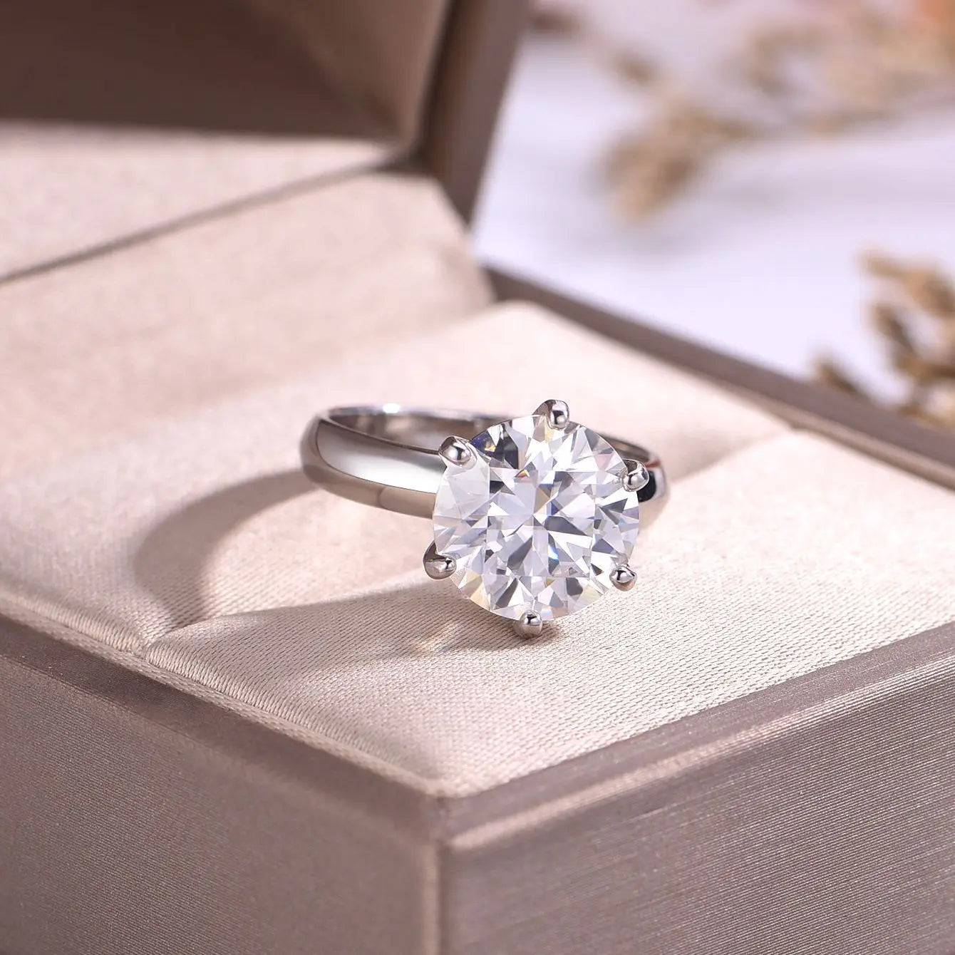 OEVAS 1-5CT D Color Round Moissanite Wedding Rings For Women 100% 925-losil