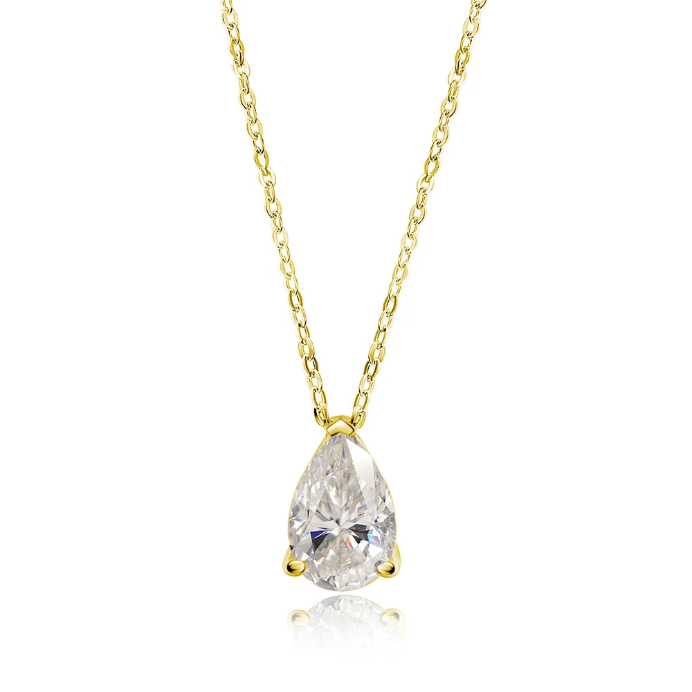 OEVAS 1-4CT Water Drop Moissanite Pendant Necklace Earrings Set for Women S925-losil