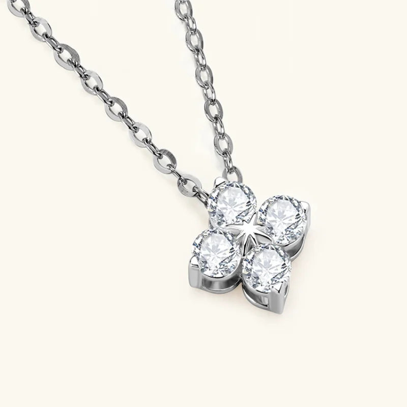 OEVAS 100% 925 Sterling Silver 0.4CT Moissanite Diamond Pendant Necklace For Women-losil