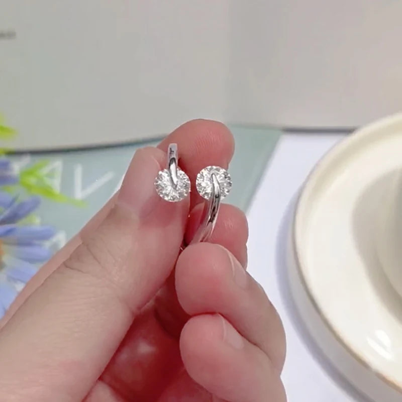 Anziw 2025 Two-stone Ring Moissanite 1CT 6.5MM 925 Sterling Silver Rings for-losil