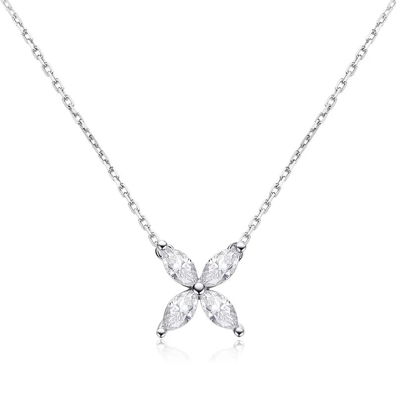 OEVAS Real D Color Moissanite Butterfly Pendant Necklace 100% 925 Sterling Silver-losil