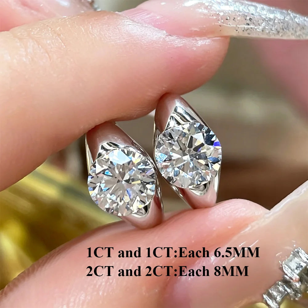 OEVAS 100% S925 Silver 1/2CT Moissanite Stud Earrings for Women D Color-losil