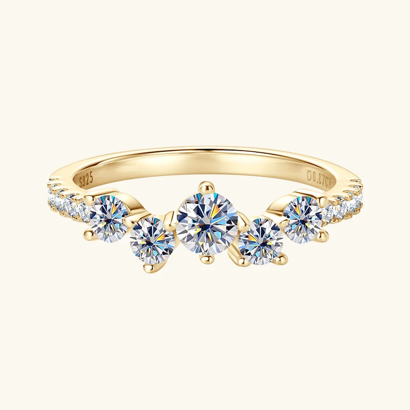 Anziw Real 4mm&3mm&1.6mm Moissanite Engagement Ring Delicate Wedding Rings 925 Silver for-losil