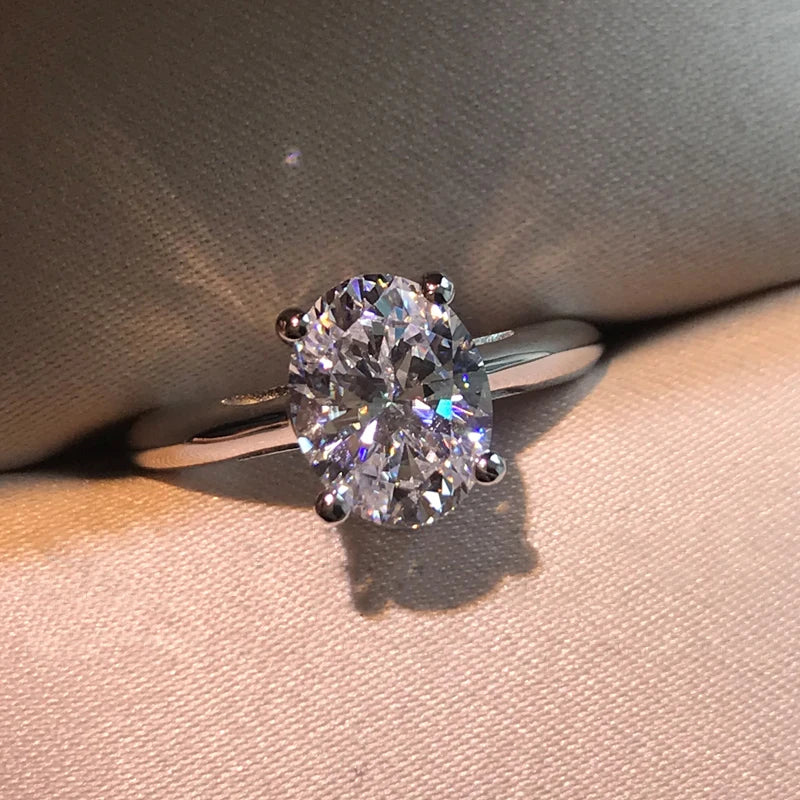 100% 925 Sterling Silver Ring 6 carat Cushion Cut Sona Simulated Diamond-losil