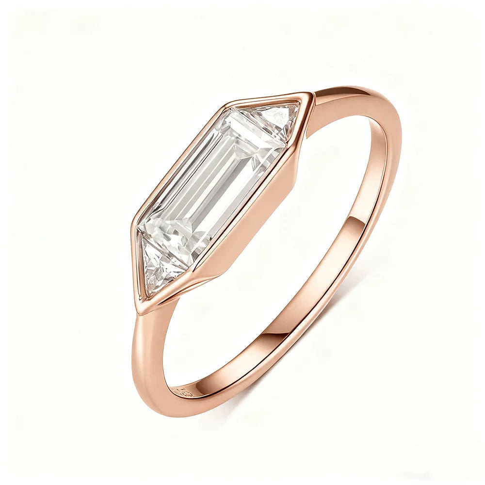 OEVAS Elegant Minimalist Jewelry Full Moissanite Rings for Women S925 Sterling Silver-losil