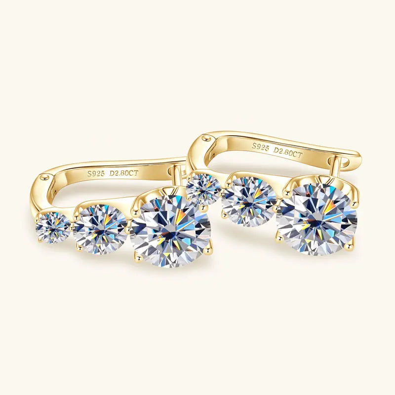 Anziw 5.60cttw. D Moissanite U Shape Hoop Earrings for Women 925 Silver-losil
