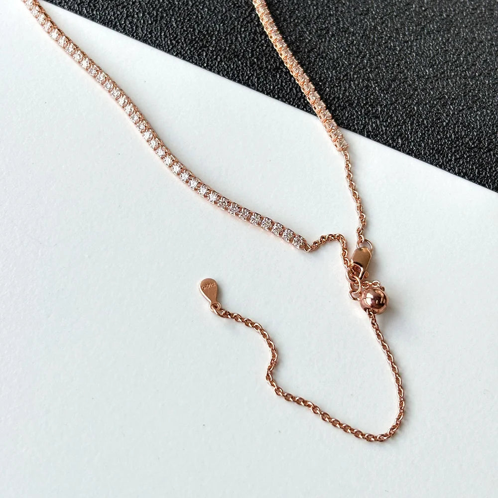 OEVAS 2mm D Color Full Moissanite Necklace for Wome S925 Sterling Silver-losil