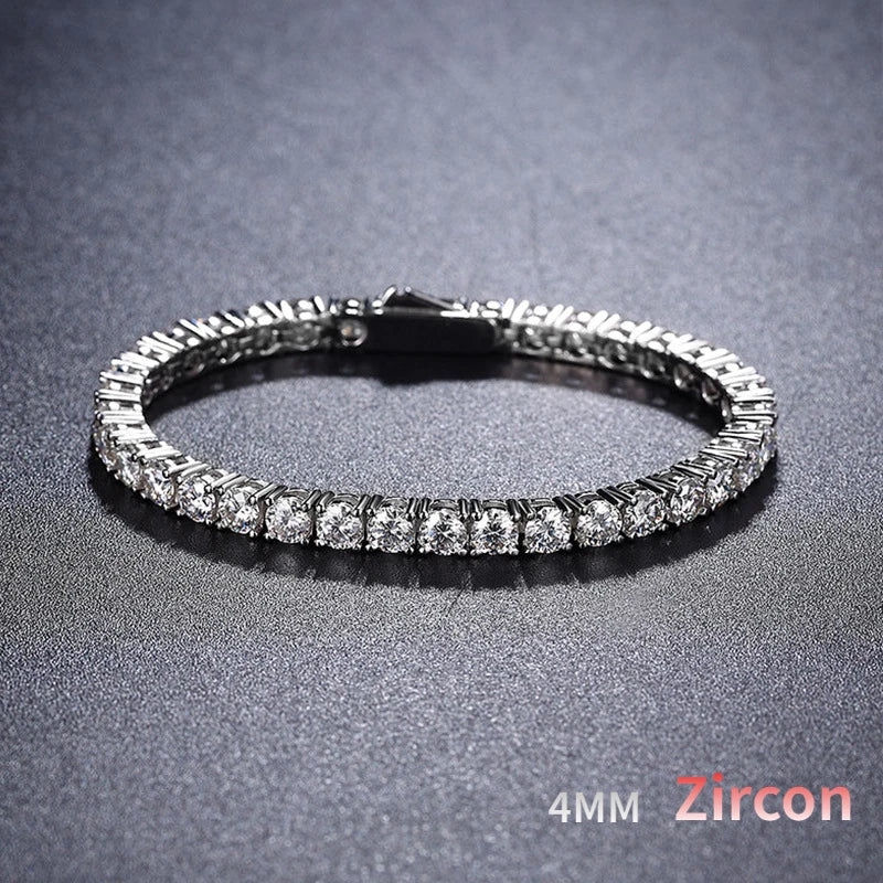 OEVAS 2/2.5/3/4/5mm Full Moissanite Bracelet for Women 100% 925 Sterling Silver Party-losil
