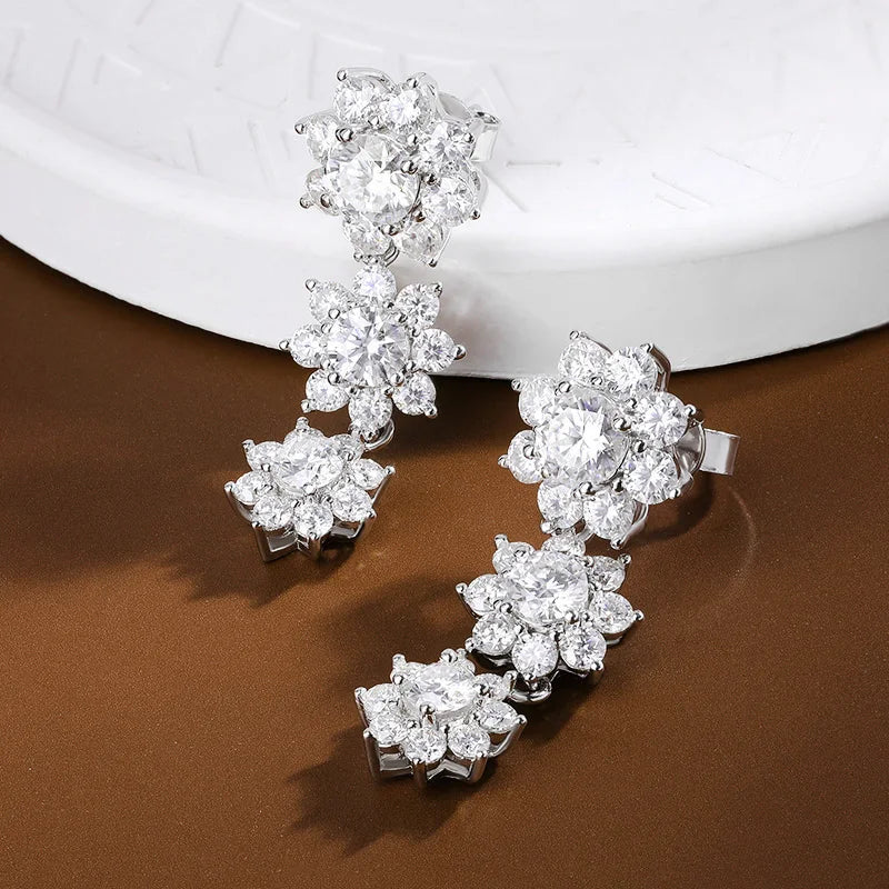 OEVAS 5.88cttw Full Moissanite Stud Earrings For Women 100% S925 Sterling Silver-losil
