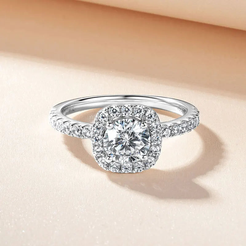 Anziw Classic 2CT 1CT GRA Certified Moissanite Wedding Engagemenr Rings for Women-losil