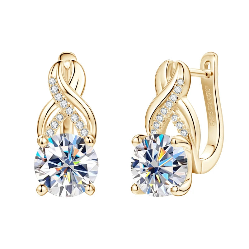 Real 925 Sterling Silver Infinity Hoop Earrings for Women 4.10ctw. Moissanite Drop-losil
