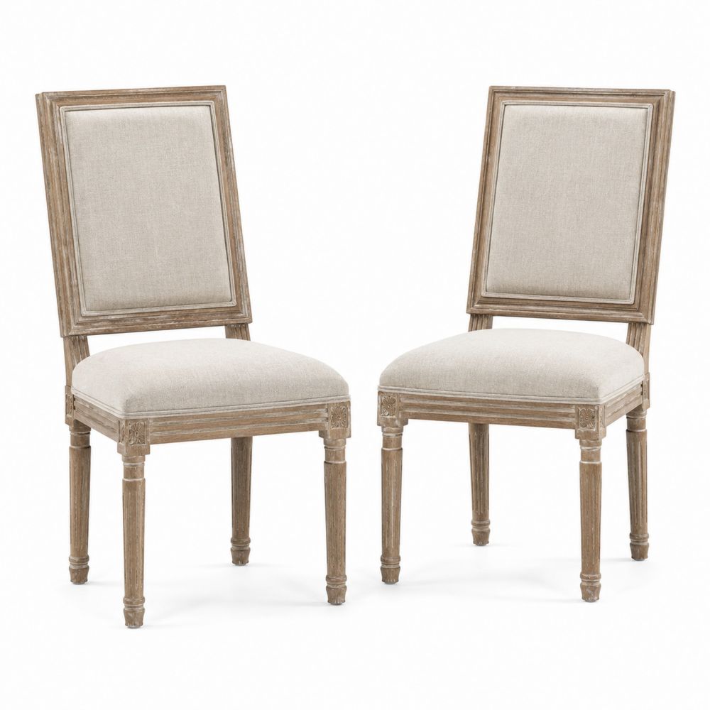 Paire de chaises en bois et tissu beige-salonclarion