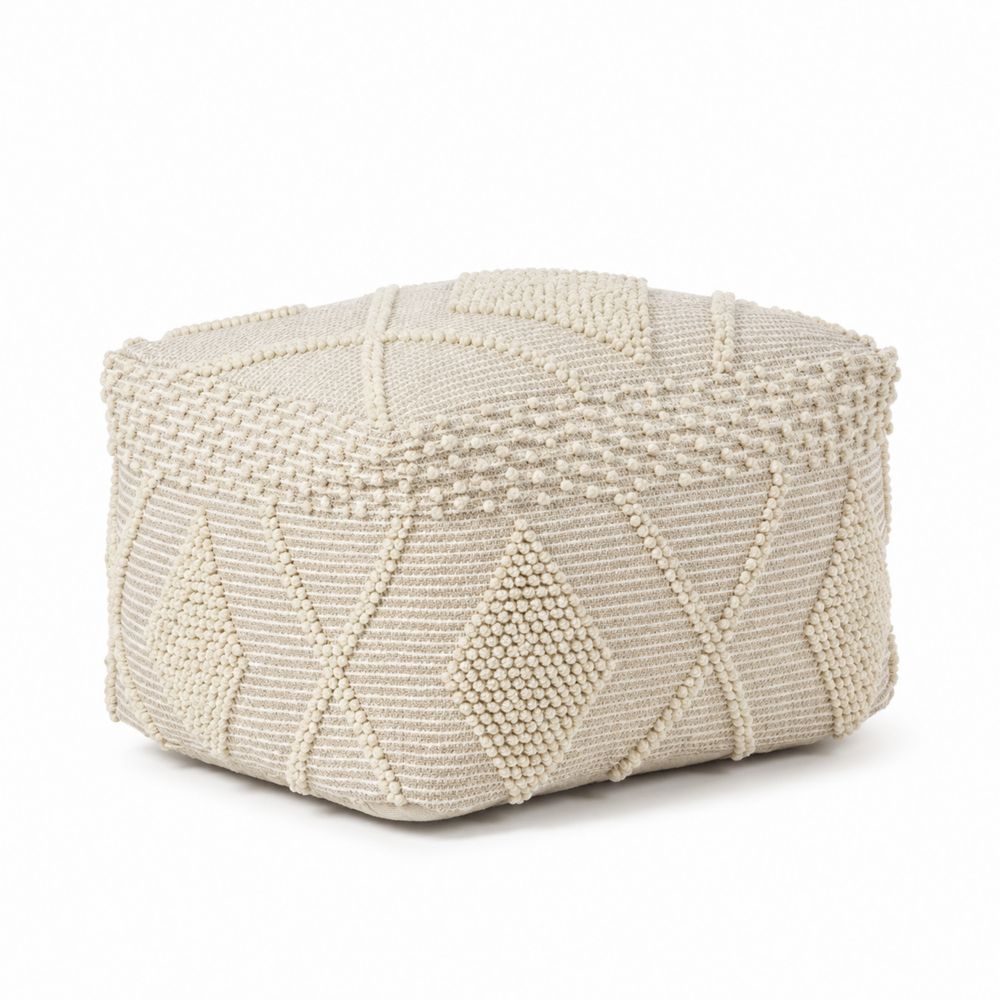 Pouf en coton à motif géométrique 40x40x40 cm-salonclarion