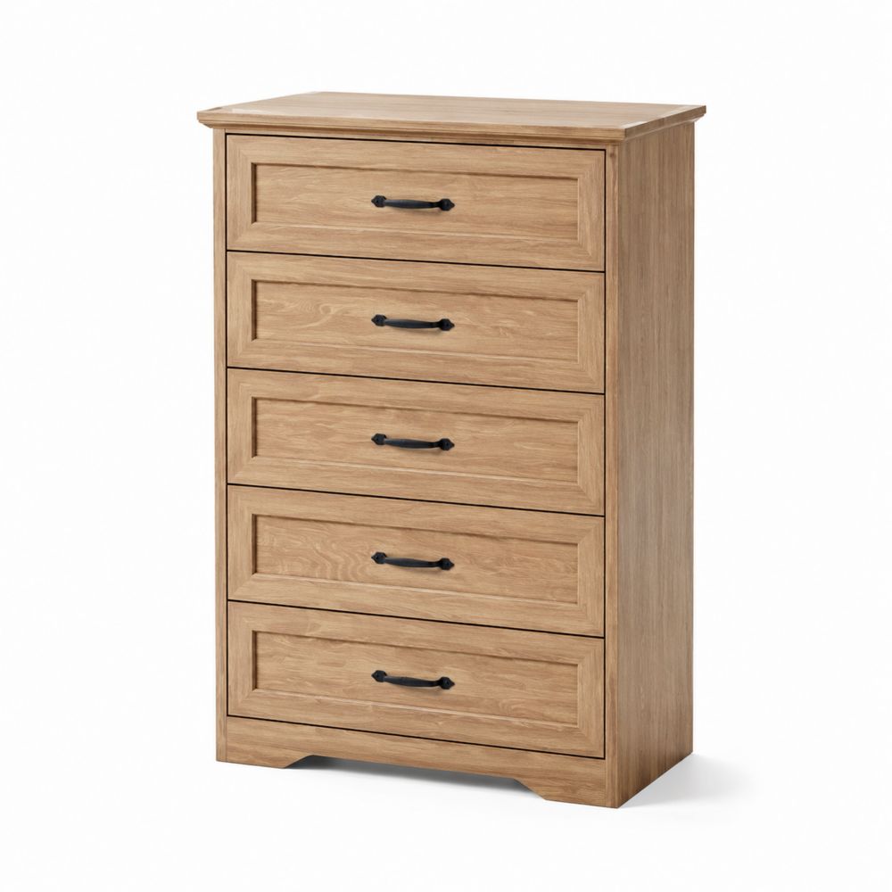 Commode en Chêne avec 5 Tiroirs-salonclarion