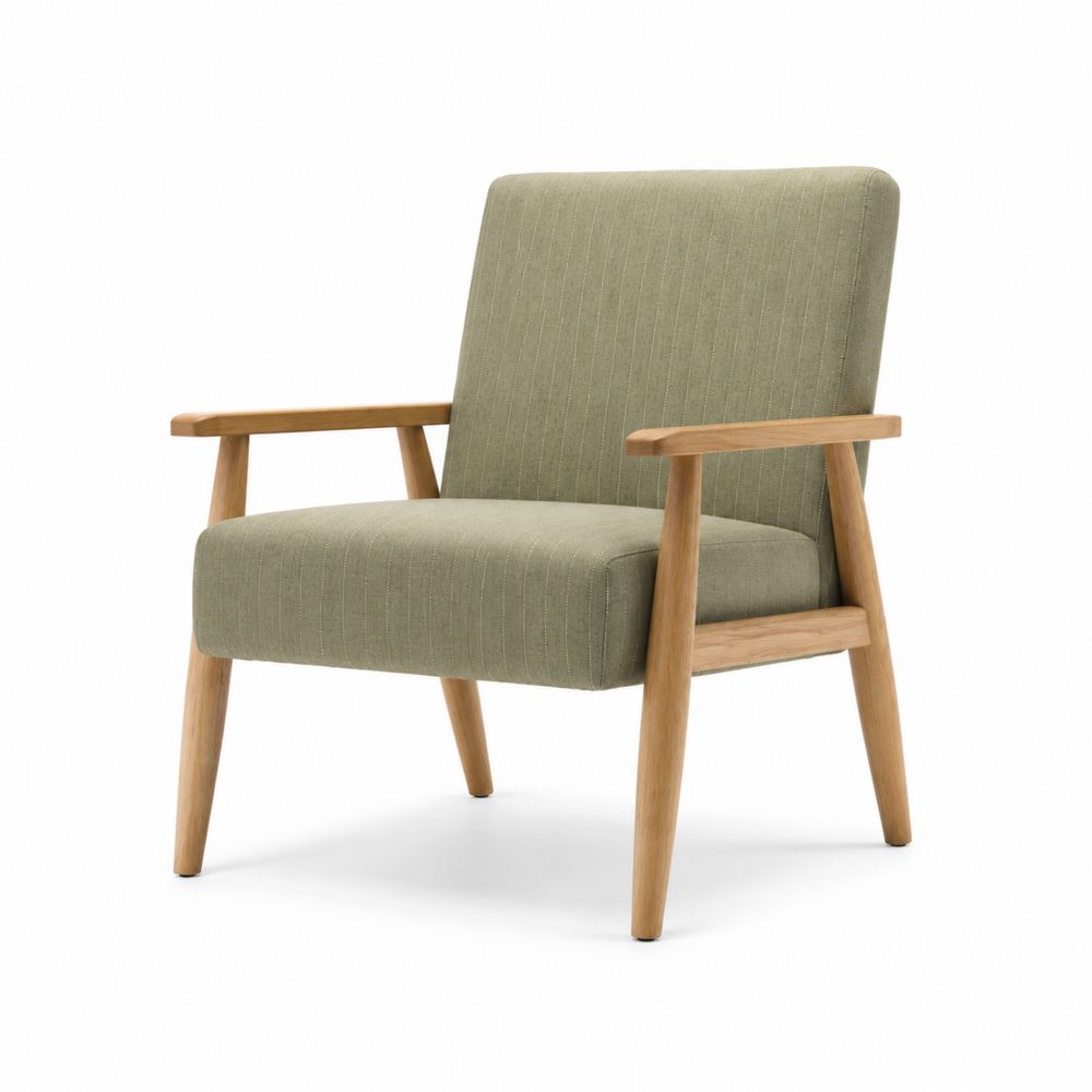 Fauteuil en Lin et Chêne Vert-salonclarion