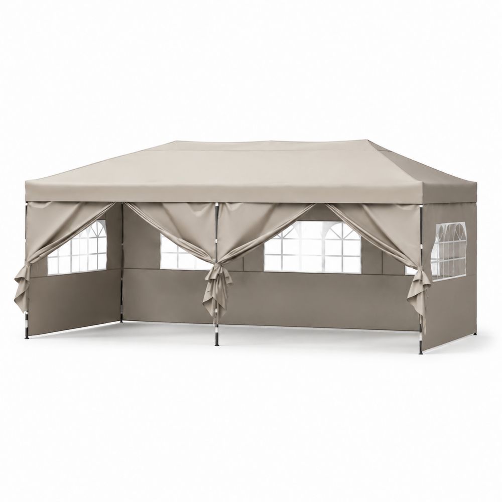 Tente de réception extérieure 3x6m acier beige-salonclarion
