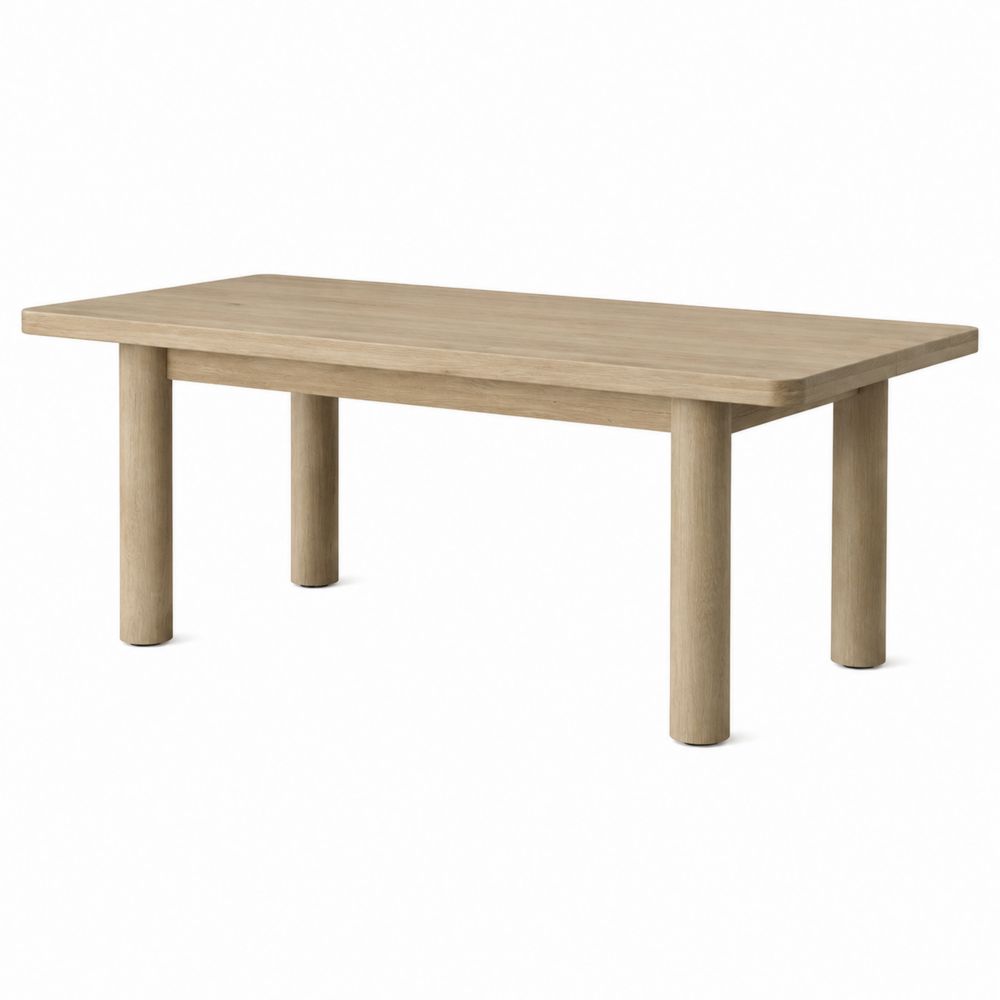Table rectangulaire en bois de chêne 200x100 cm-salonclarion