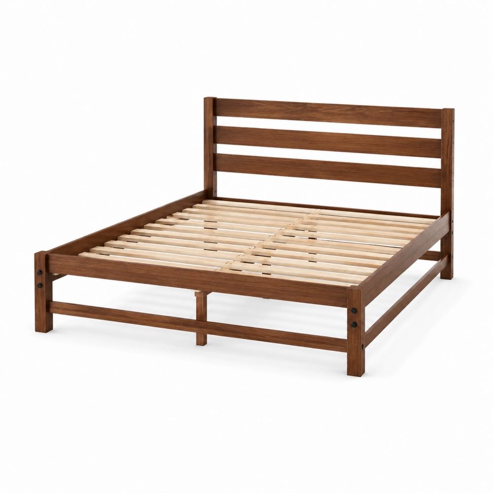 Cadre de lit en bois massif Noyer 200x160 cm-salonclarion