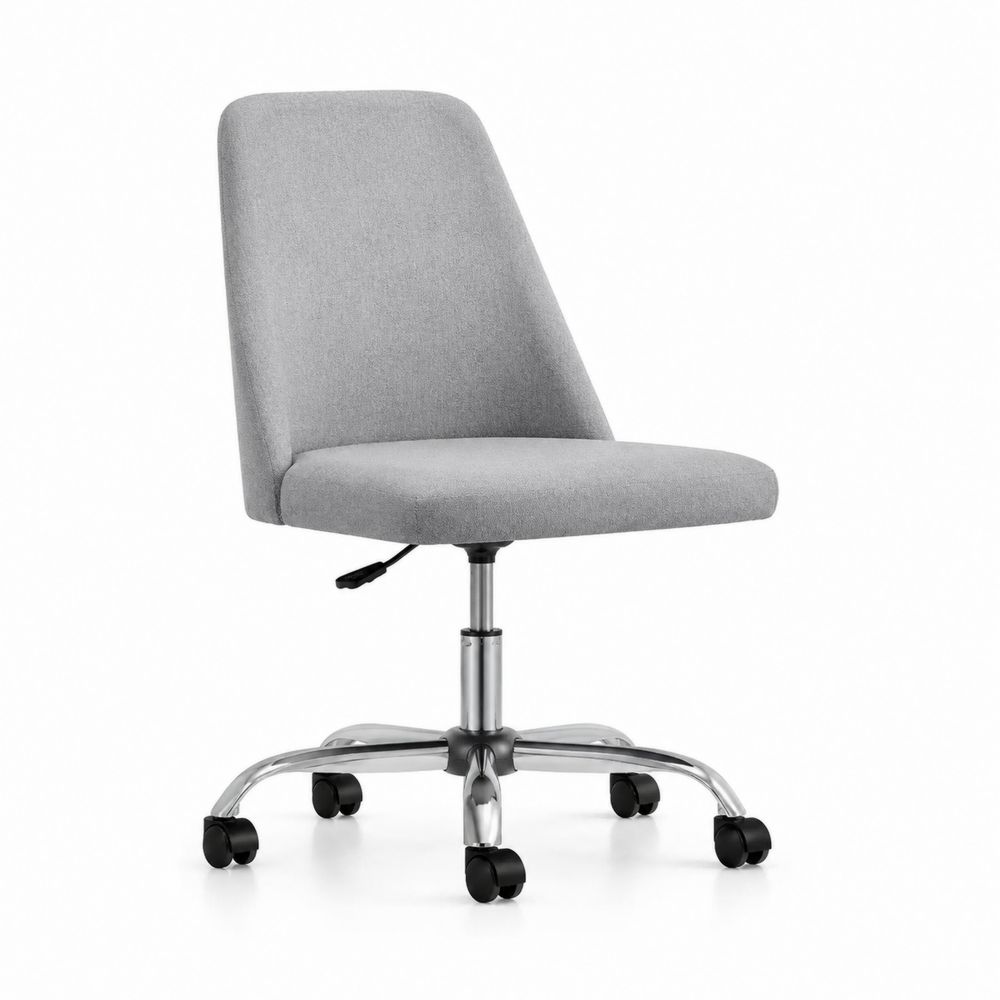 Chaise de bureau en tissu avec base métallique réglable-salonclarion