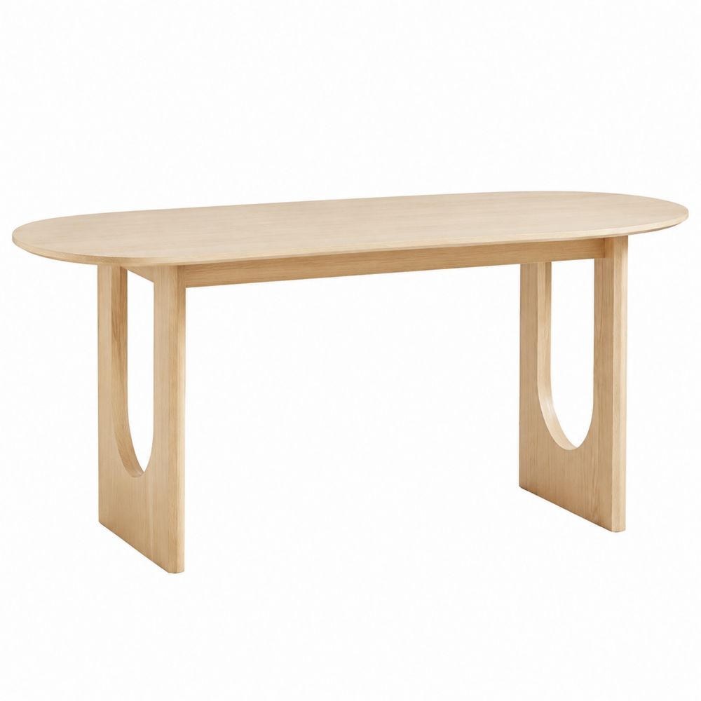 Table à manger ovale en bois stratifié 200 cm Naturelle-salonclarion