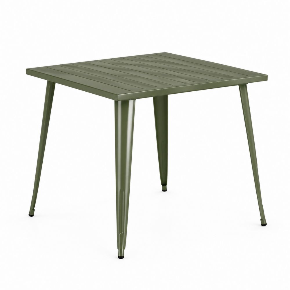 Table de repas d'extérieur en métal Vert 70x70x75 cm-salonclarion
