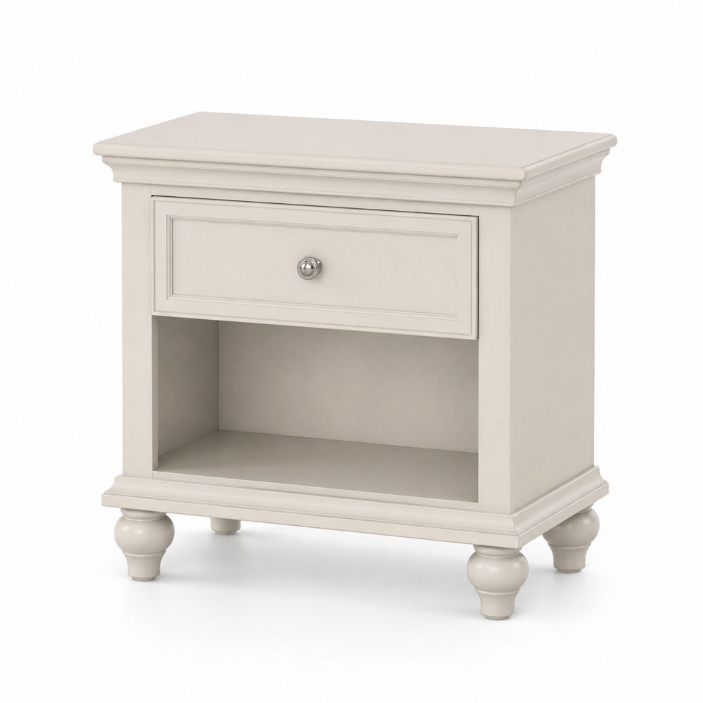 Table de chevet en bois avec tiroir et étagère Beige-salonclarion