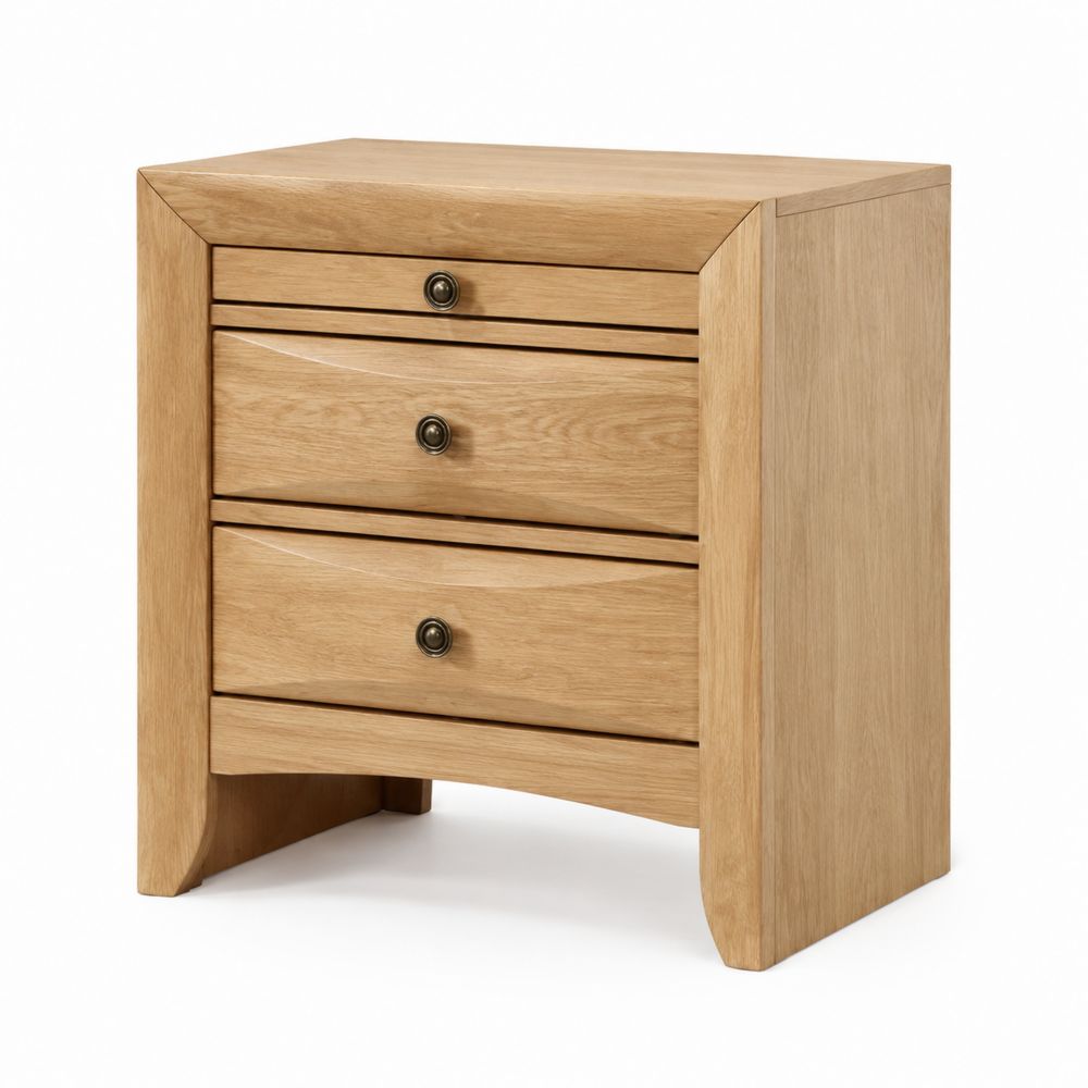 Table de chevet en bois à trois tiroirs-salonclarion