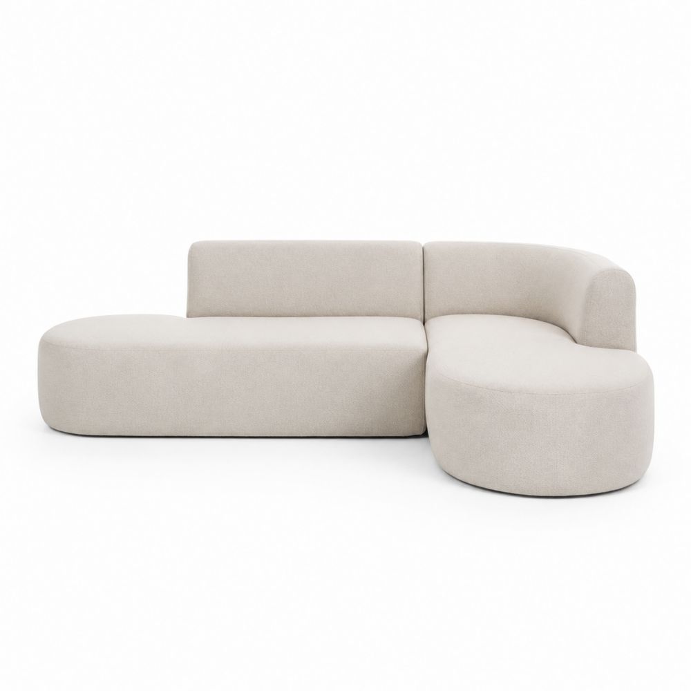 Canapé d'angle modulaire en tissu beige-salonclarion
