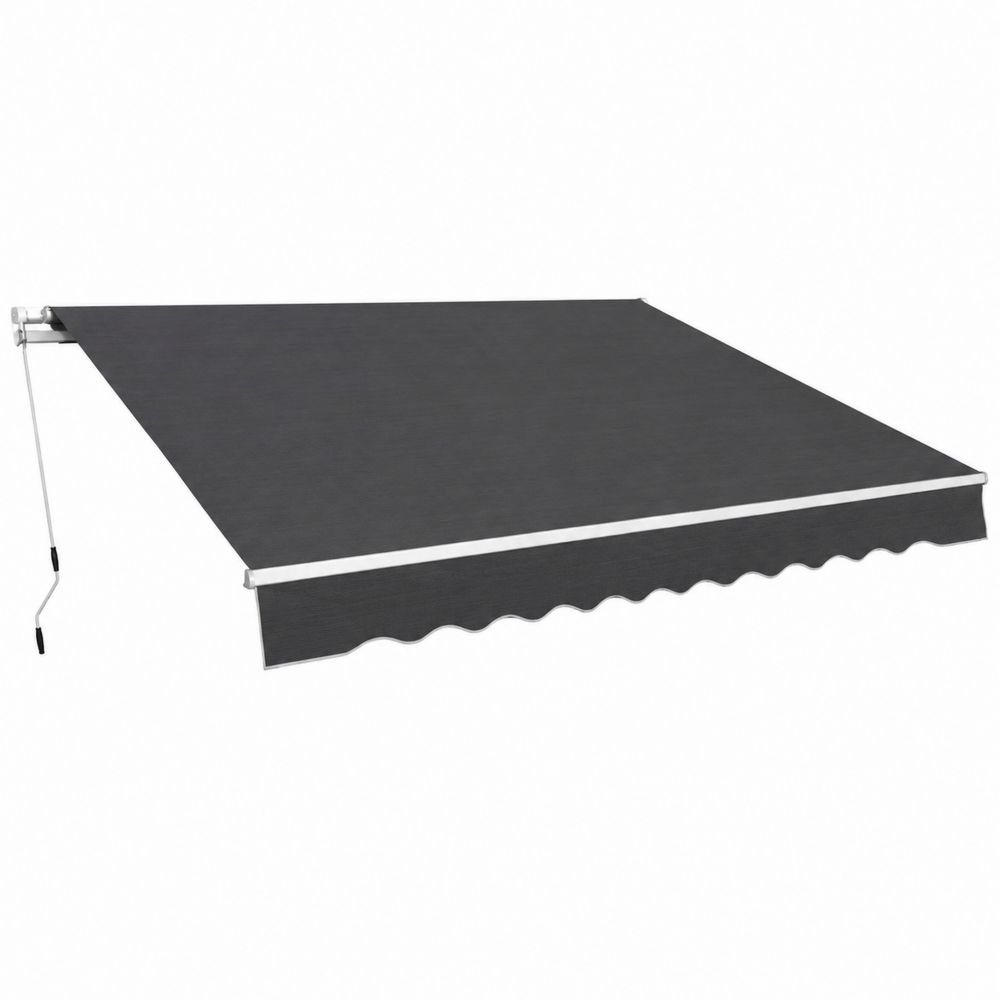 Store banne manuel en aluminium et polyester anthracite 300x250 cm-salonclarion