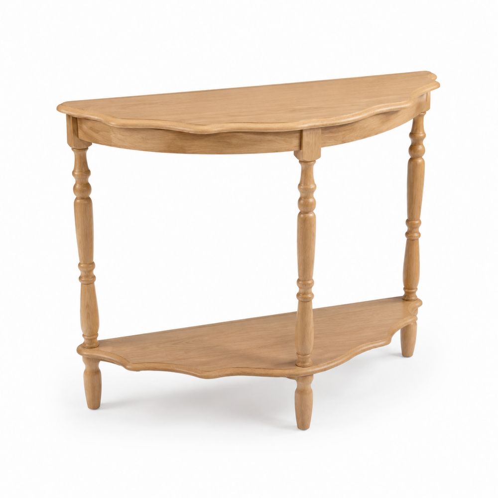Console demi-lune en bois massif-salonclarion