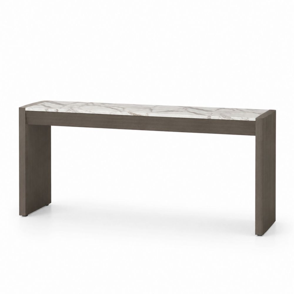 Table d'entrée en bois et marbre 120 cm-salonclarion