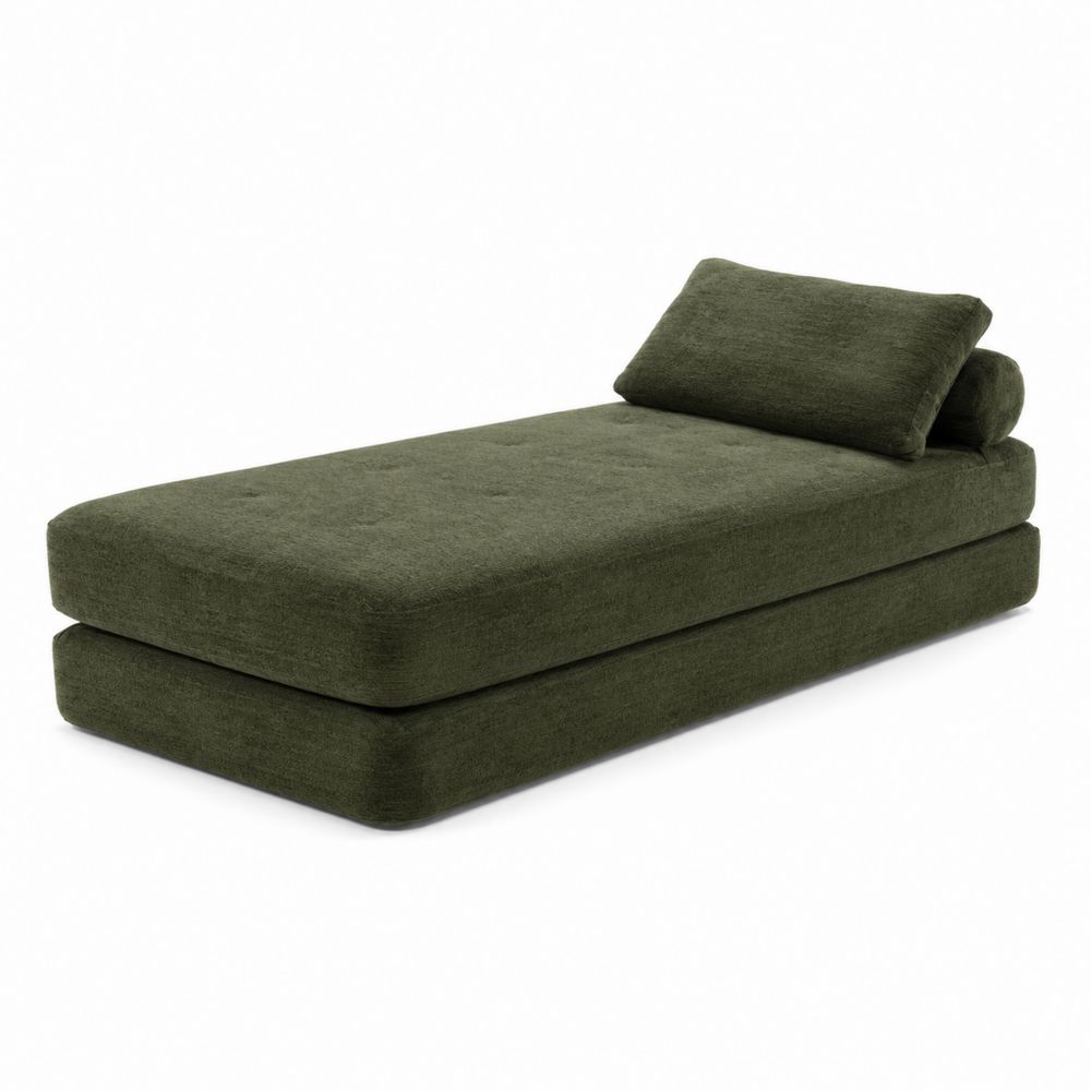 Canapé-lit en bois et polyester Vert-Bellecourspace