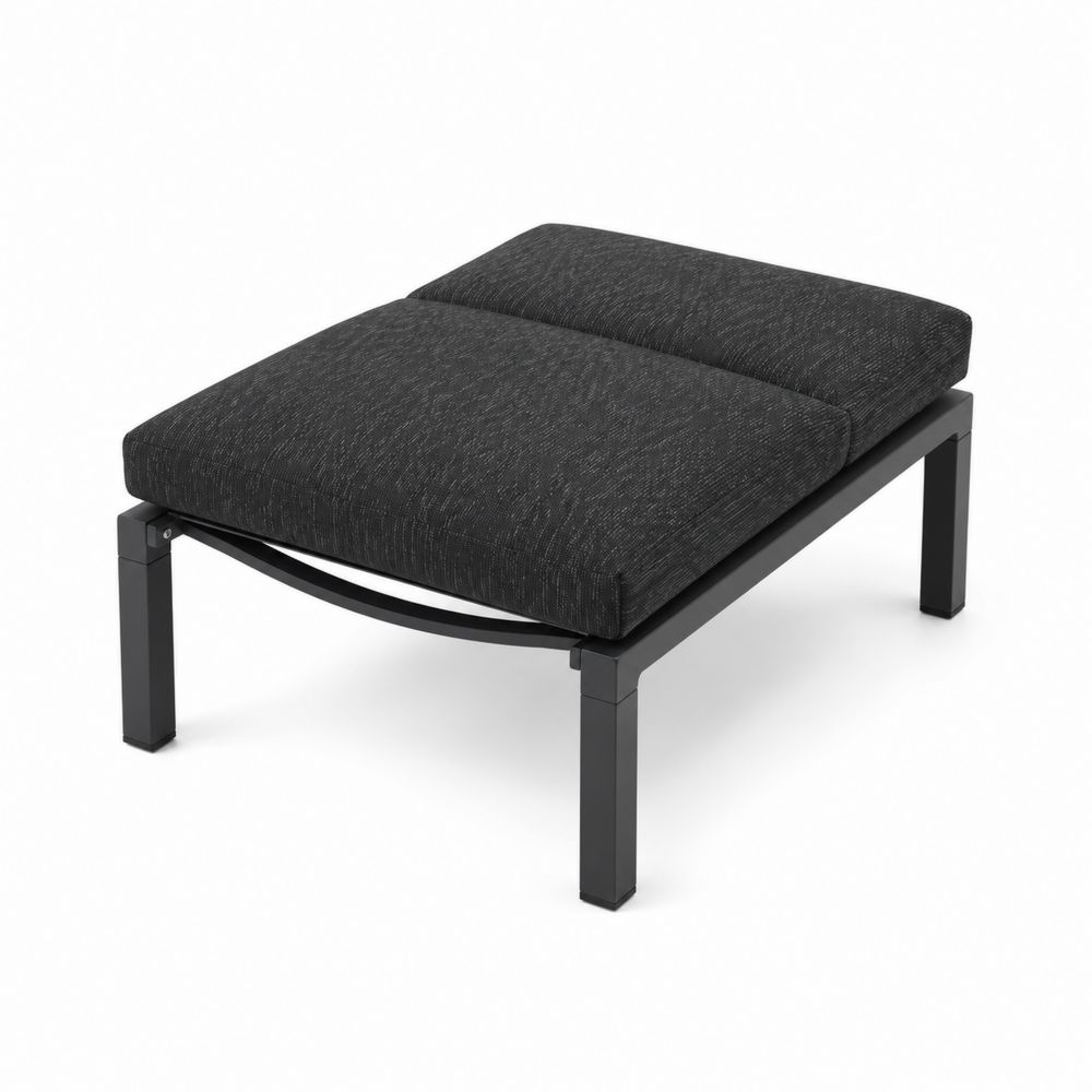 Repose-pieds en aluminium avec coussin en polyester gris foncé-Bellecourspace