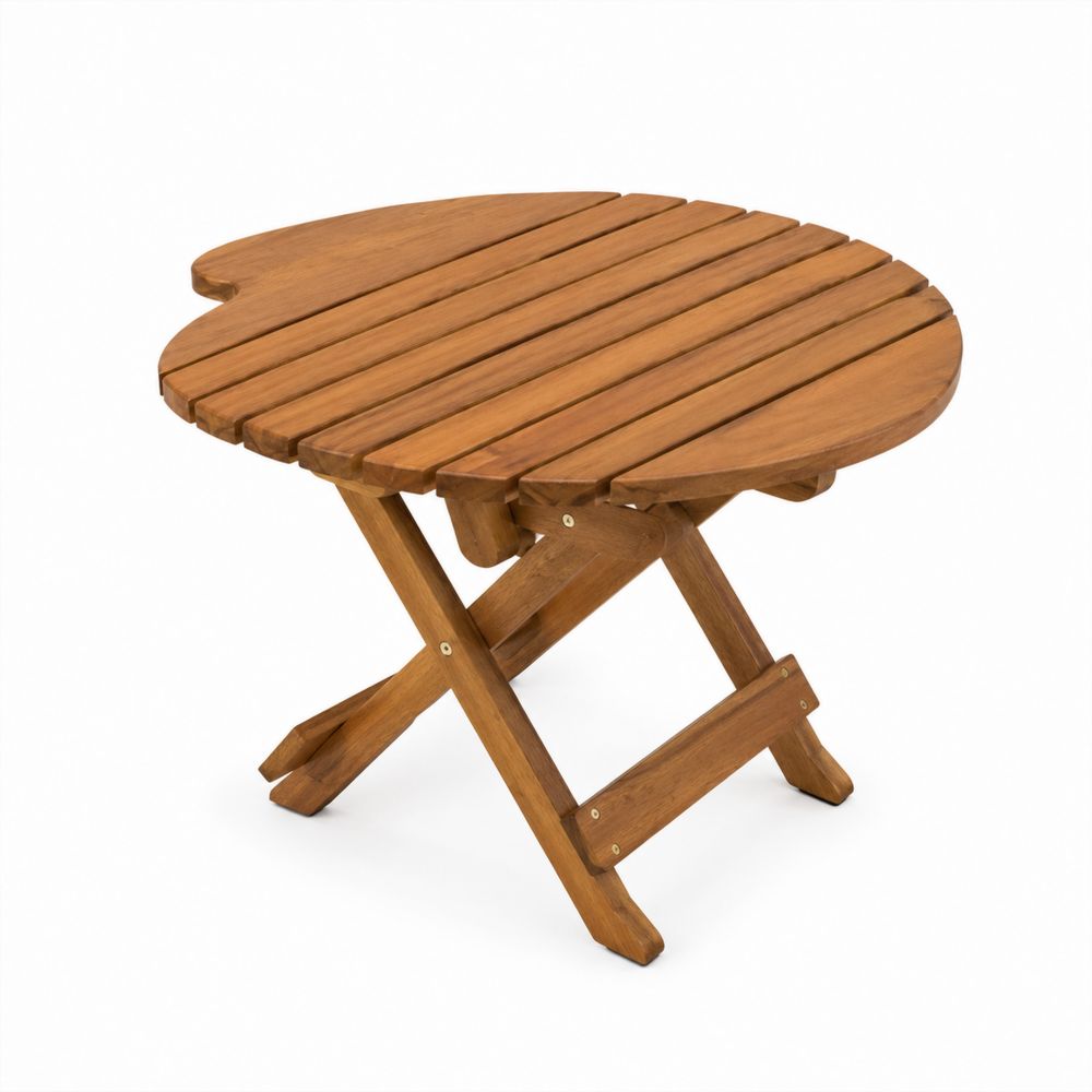 Table d'appoint pliable en bois d'acacia ronde 50 cm-Bellecourspace