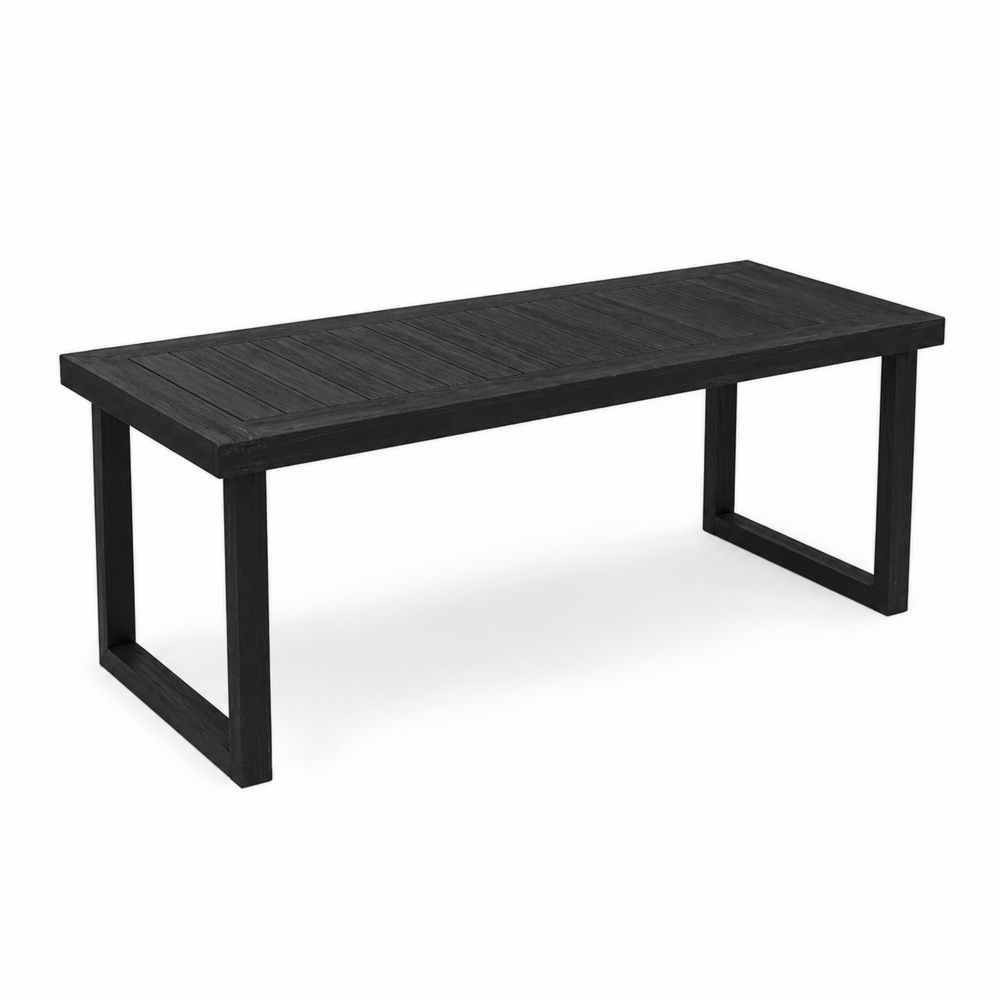 Table de patio en bois noir 200x90x75 cm-Bellecourspace