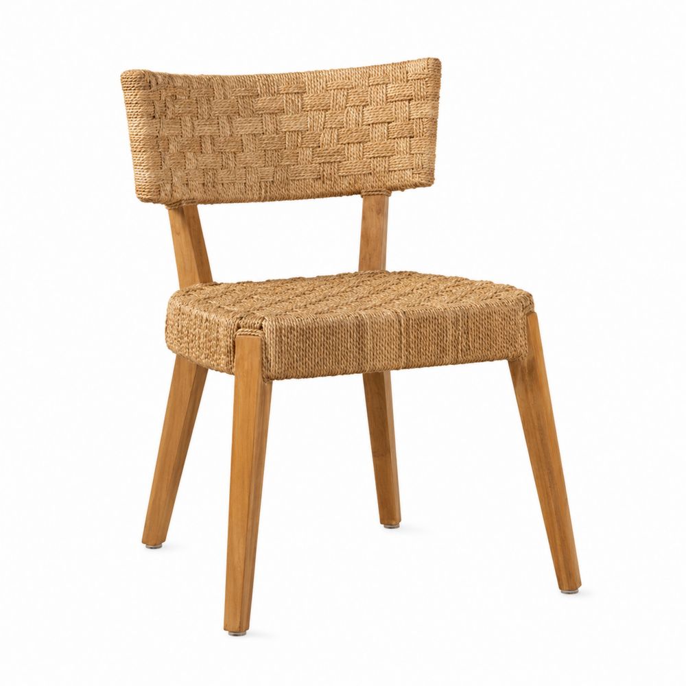 Chaise en bois de teck et corde tressée-Bellecourspace
