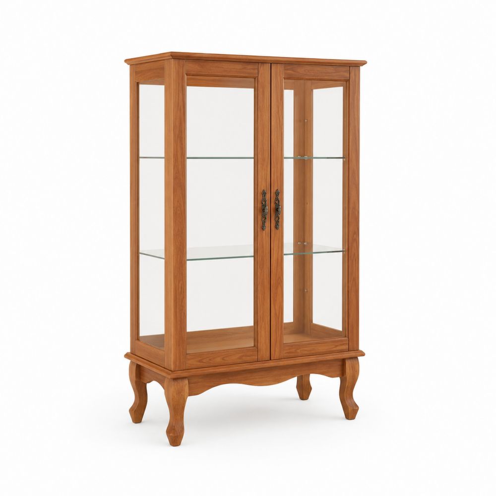 Vitrine en bois avec portes en verre trempé-Bellecourspace