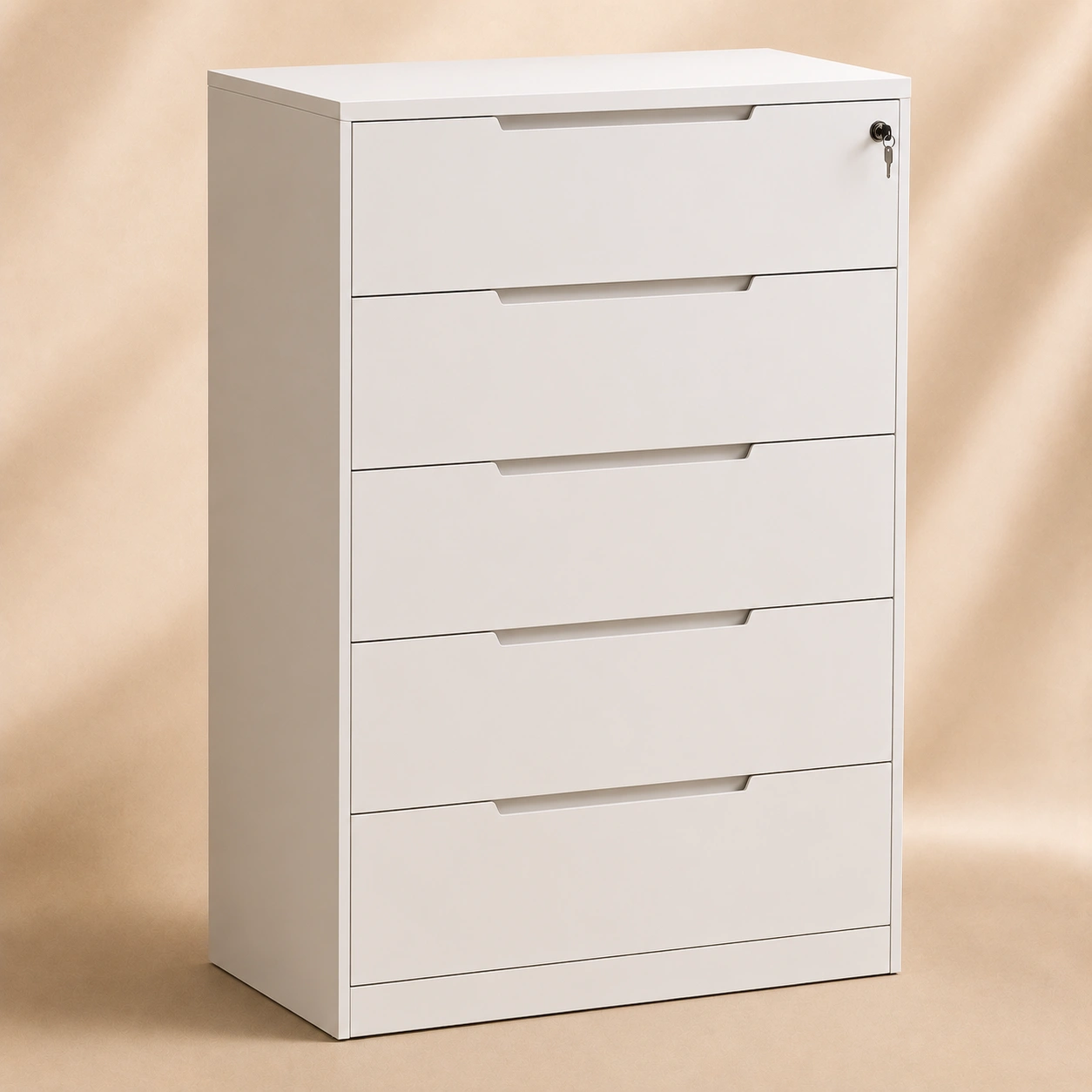 Archivador Metálico Blanco de 5 Cajones-Minimalora
