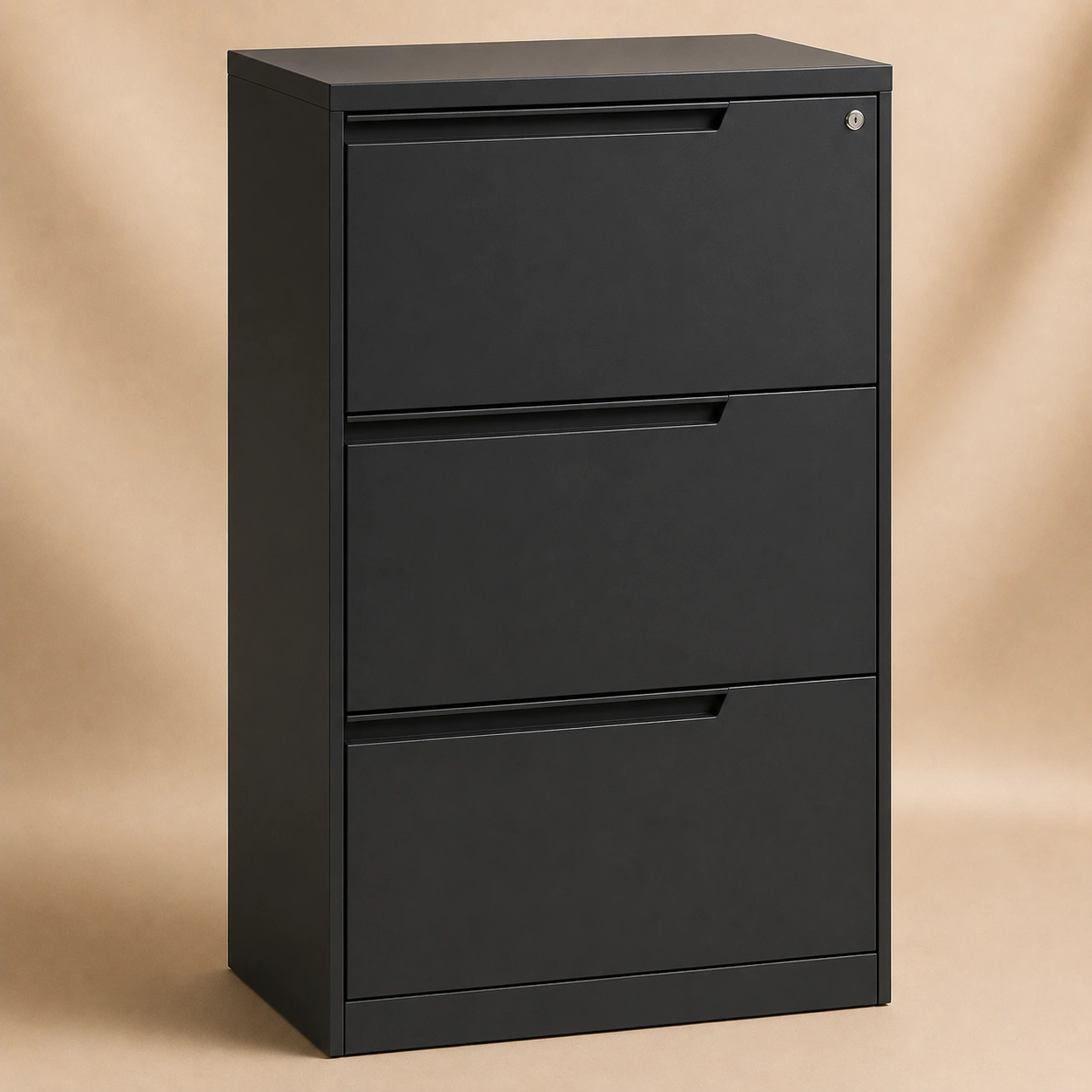 Archivador Metálico Negro de 3 Cajones-Minimalora