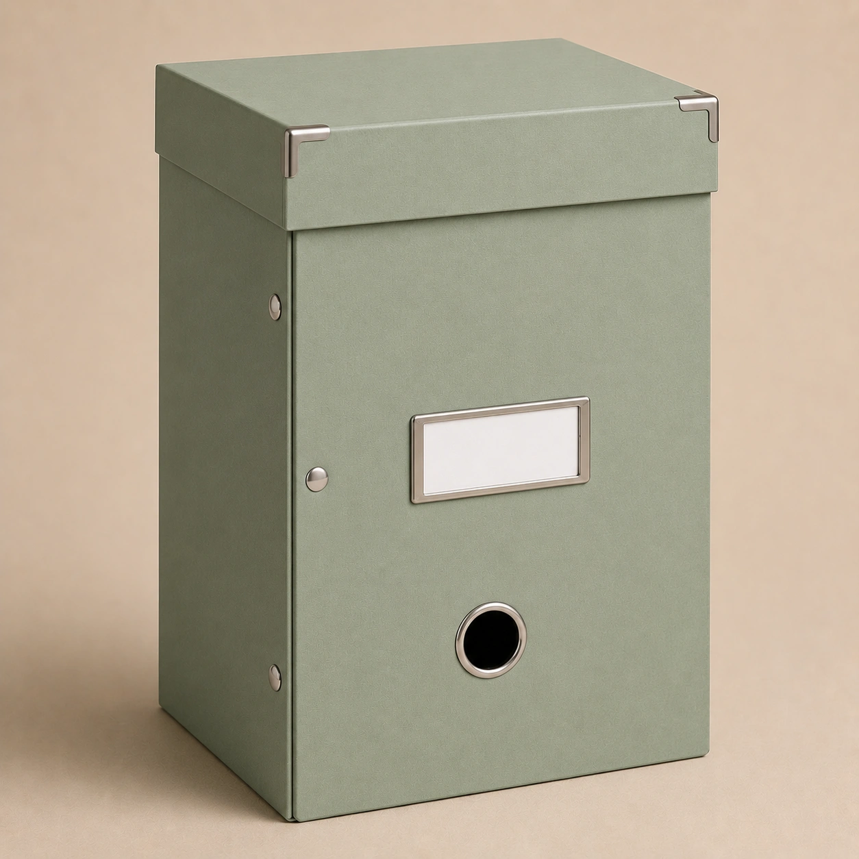 Caja Archivadora Verde Salvia con Tapa-Minimalora