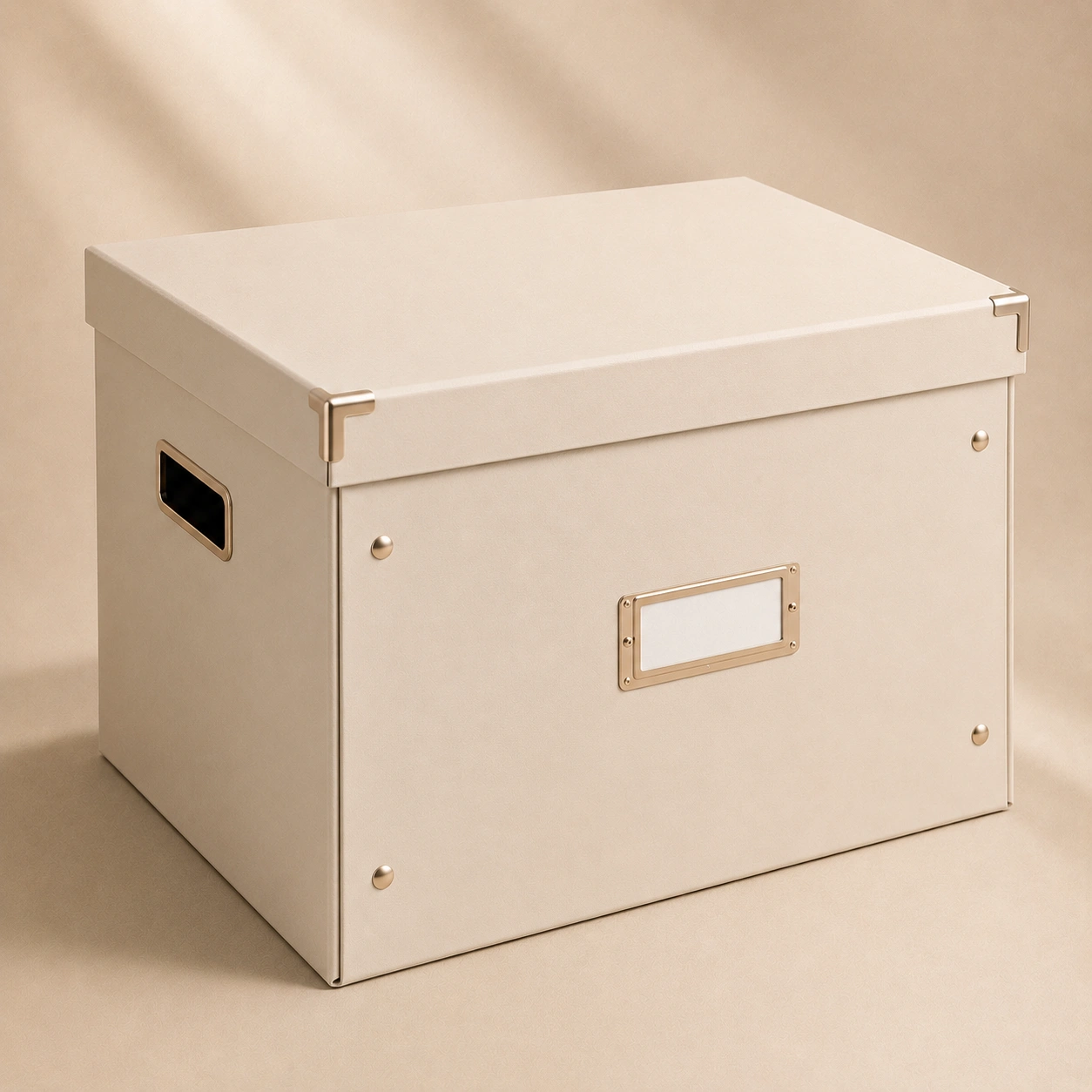 Caja Organizadora Beige con Tapa-Minimalora