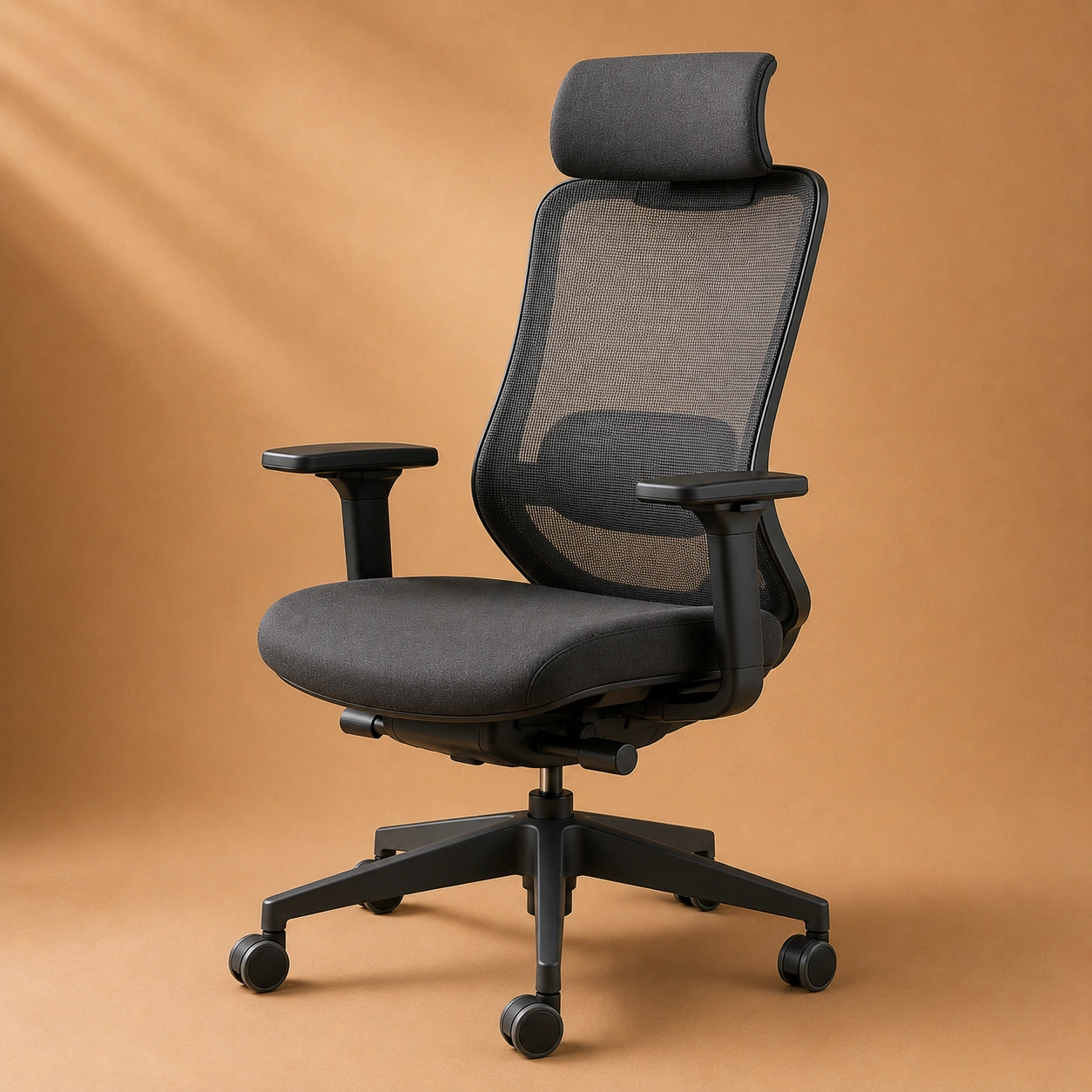 Silla Ergonómica de Oficina Negra con Reposacabezas-Minimalora
