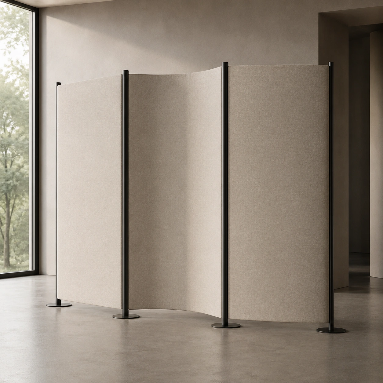Separador Curvo de Habitación - Beige Claro-Minimalora