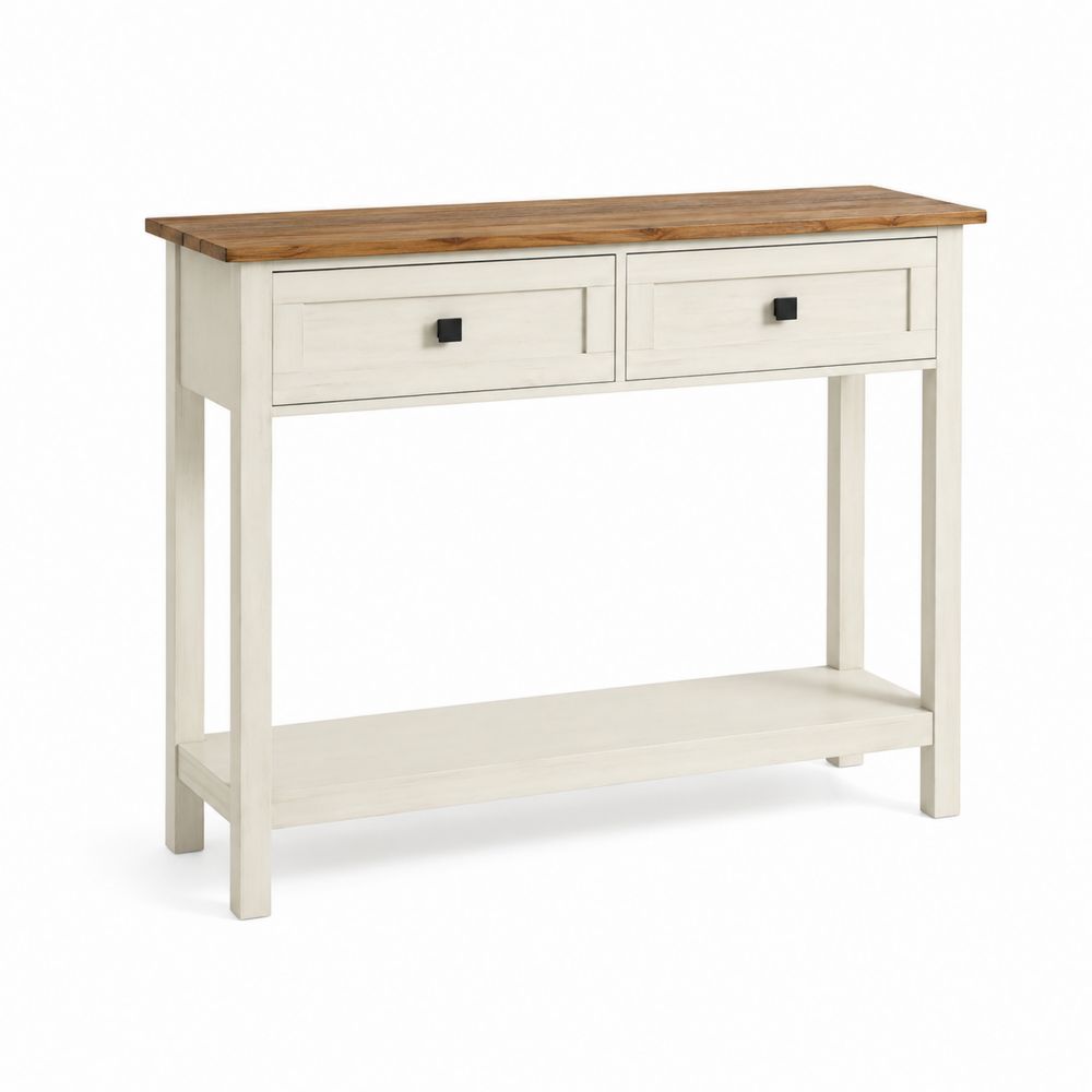Table console en Bois Blanc et Chêne-Novpitor