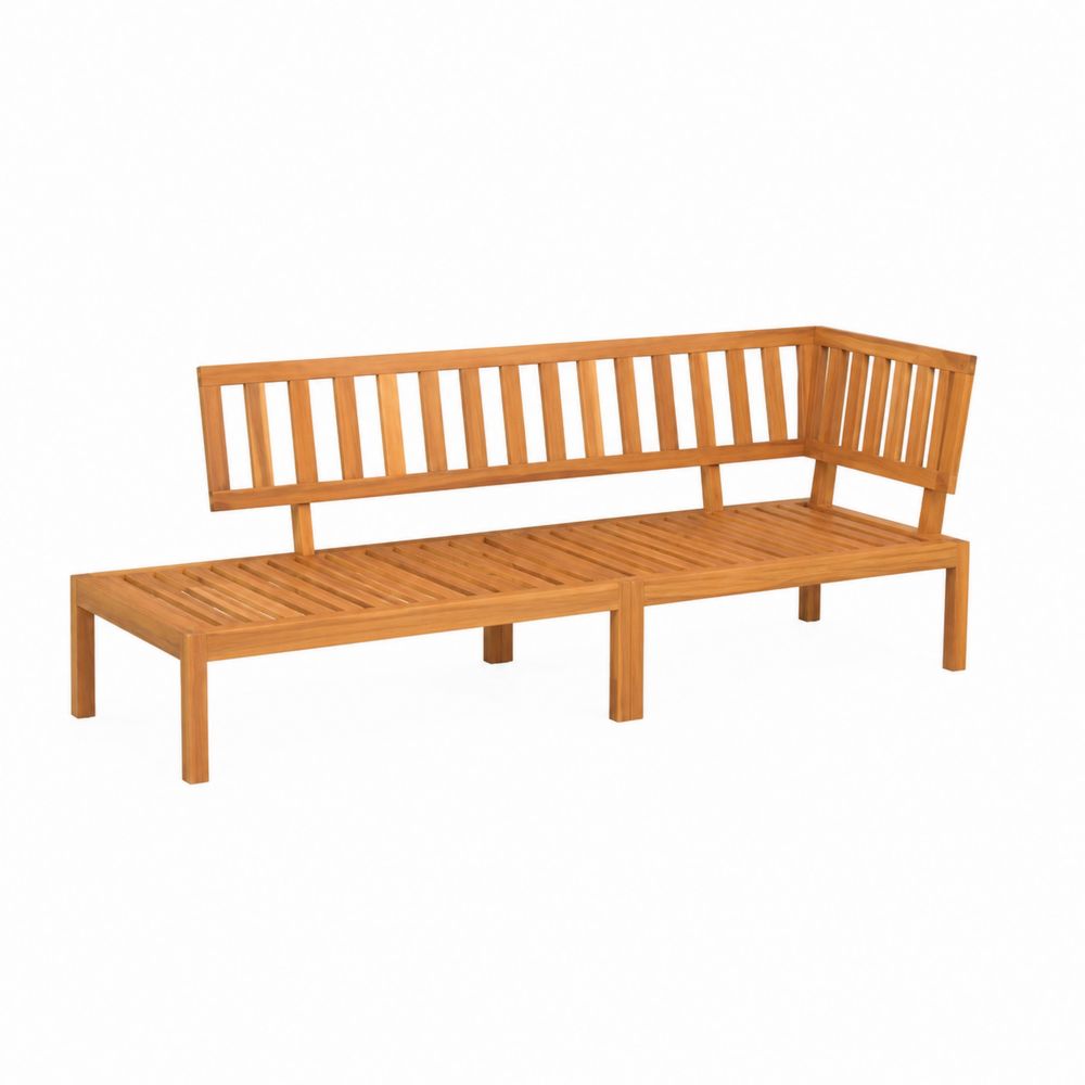 Canapé d'angle en bois d'acacia pour extérieur-Novpitor