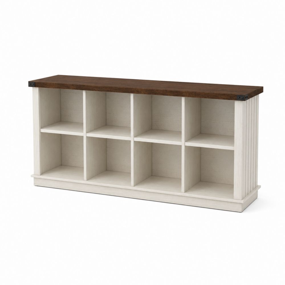 Étagère en bois MDF avec placage chêne, Blanc et Brun, 150 cm-Novpitor