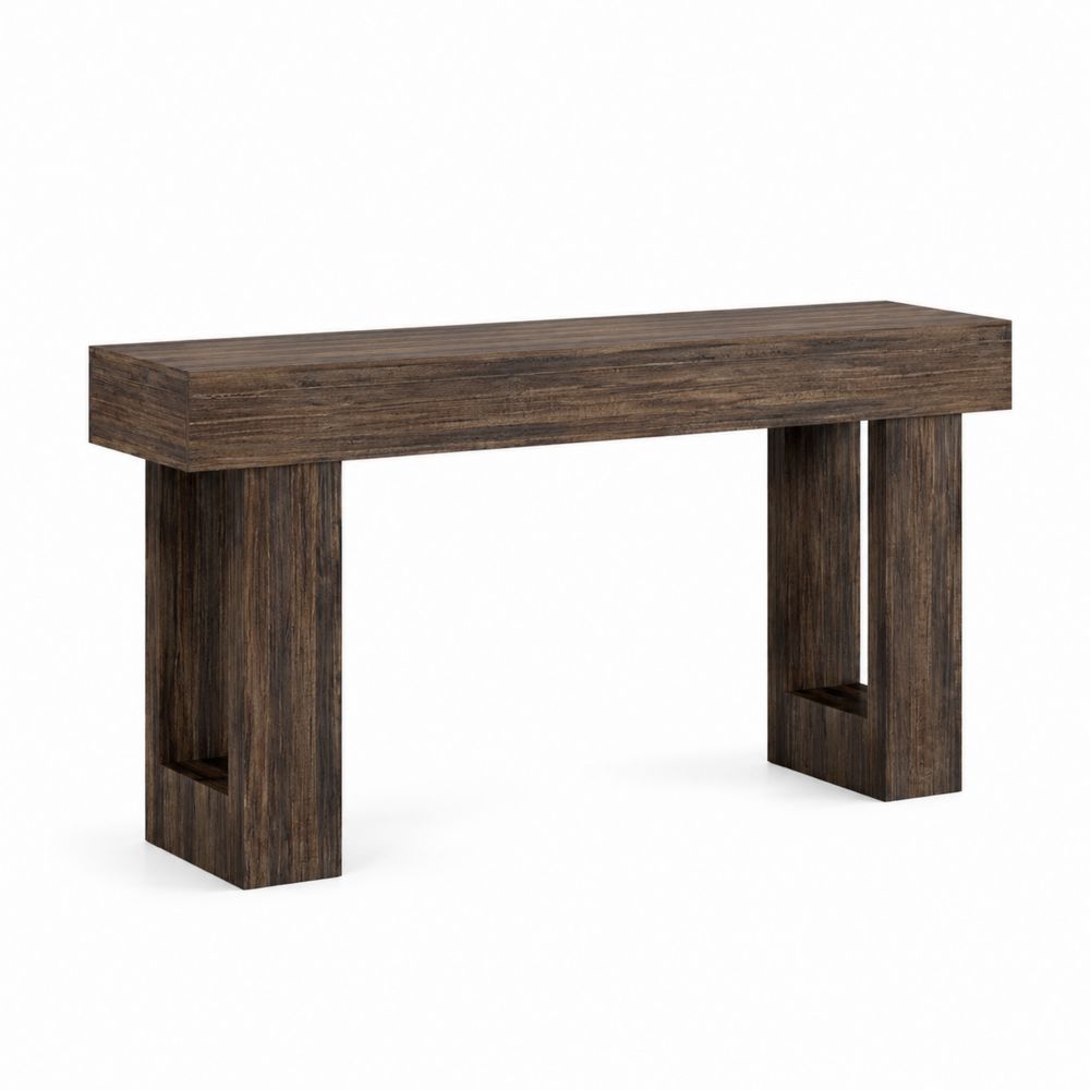 Table console rectangulaire en bois massif 120x35x75 cm Marron-Novpitor