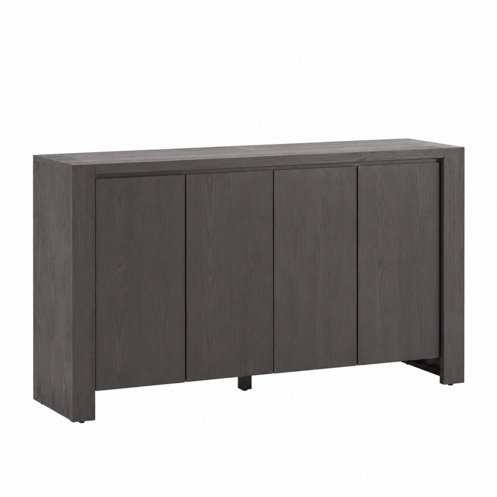 Buffet rectangulaire en chêne noir 160x40x80 cm-Novpitor